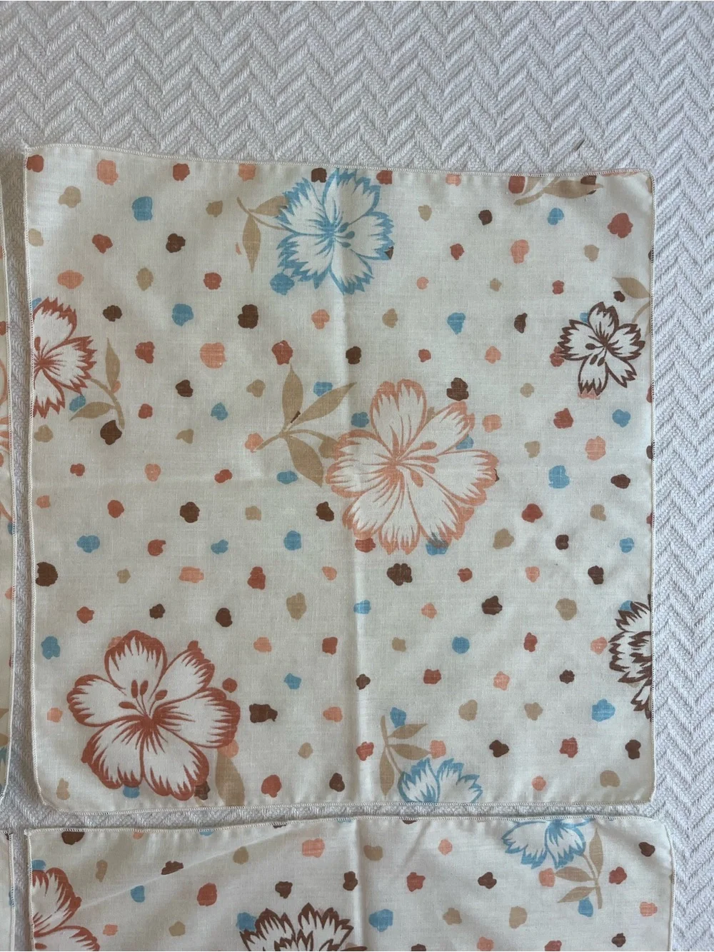 Vintage Cotton Floral Napkins